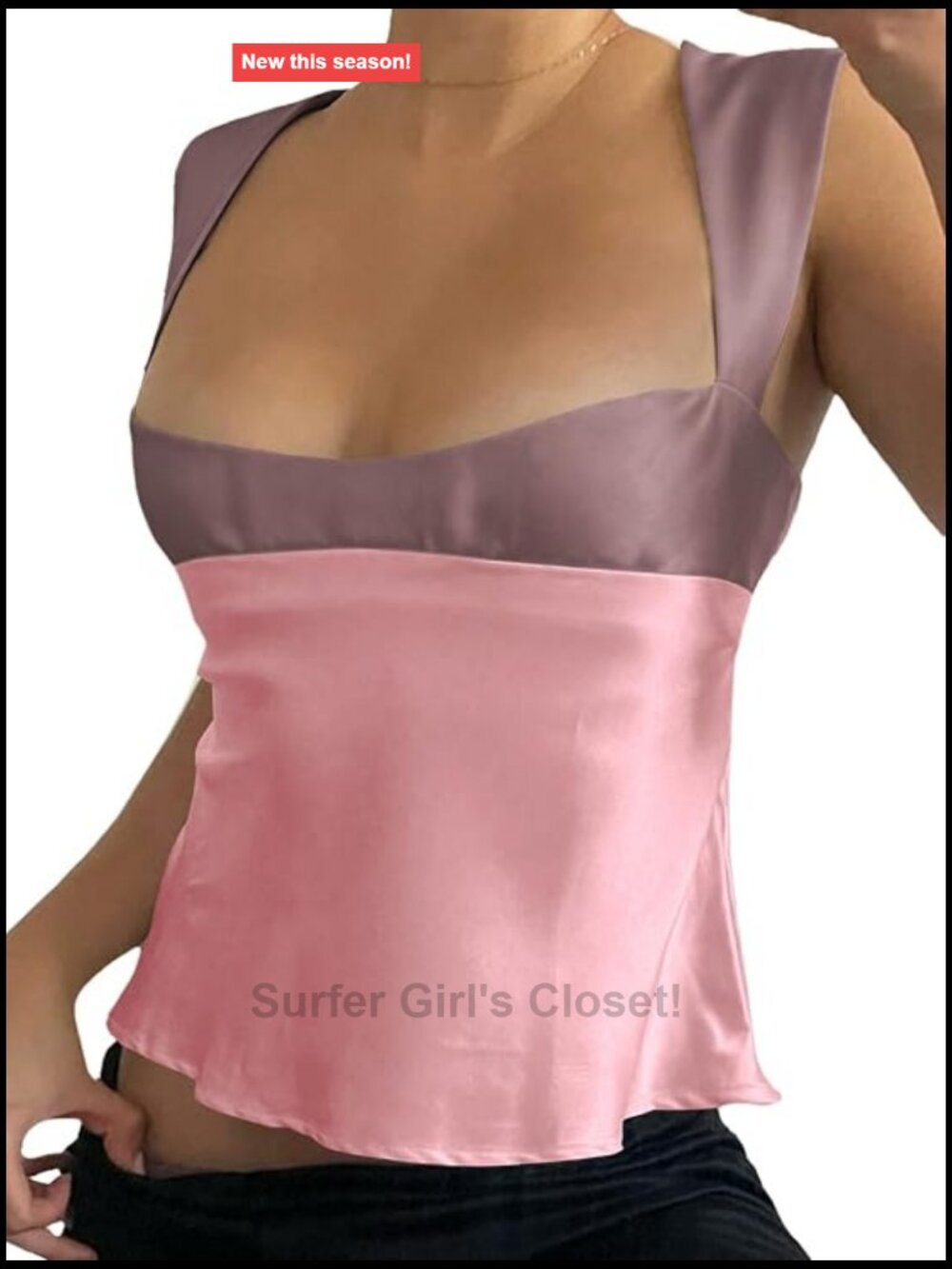 Satin Tank Top Y2K Tie Back Silk Going Out Top